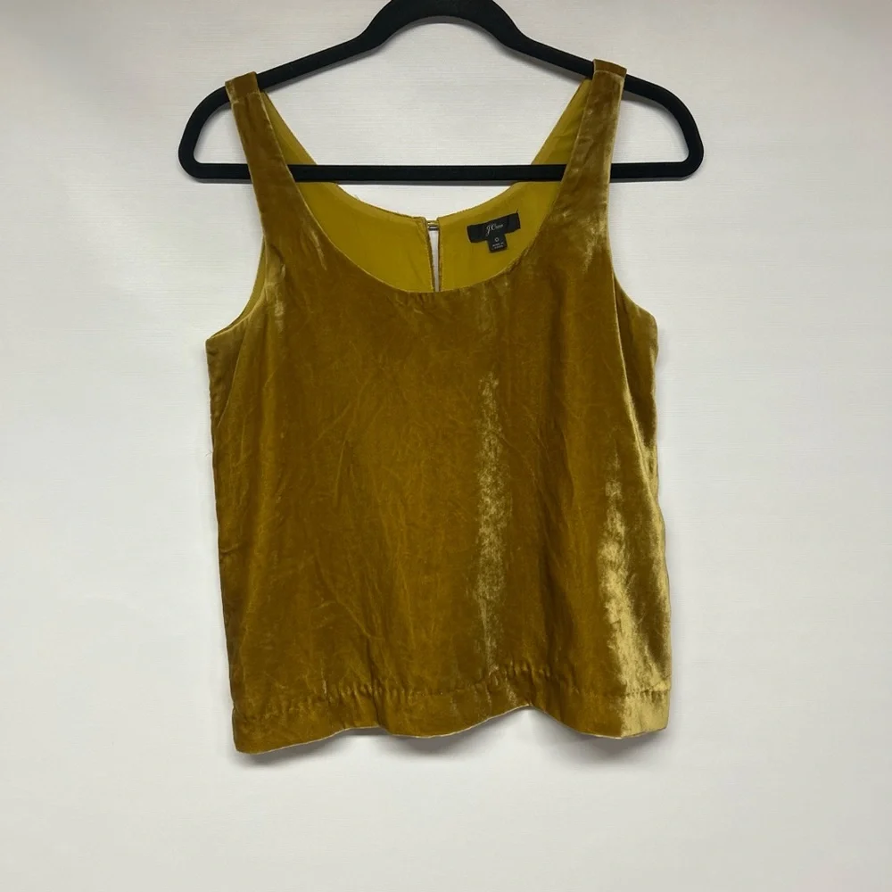 J. Crew Gold Velvet Tank Top